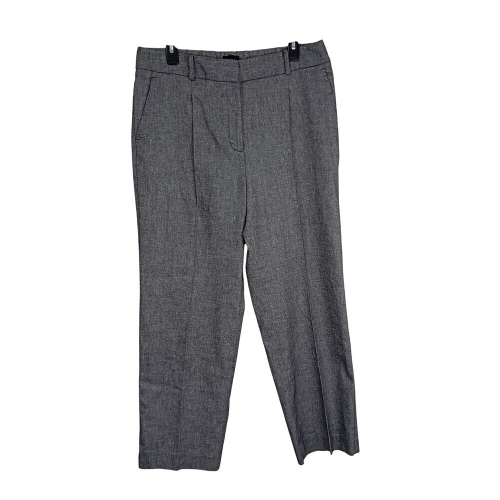 Talbots Bristol Pant Dress Trousers Linen Blend Gray Womens Size14 Pleated Front
